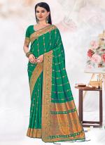 Silk Green Wedding Wear Weaving Saree